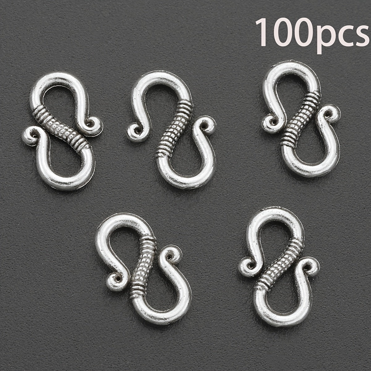 TEMU 100pcs Alloy S-hook Connectors, Bead Caps, For Jewelry Making, Necklace Pendants, Keychain, Pet Tags, Diy Crafts, With Spacer Beads For