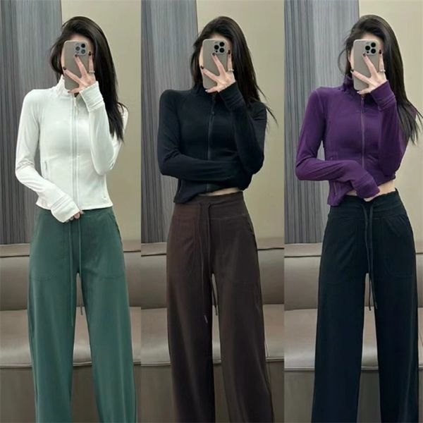 Women&#039;s yoga short jacket sports jacket fitness jacket sports quick drying sportswear top solid color zipper sportswear