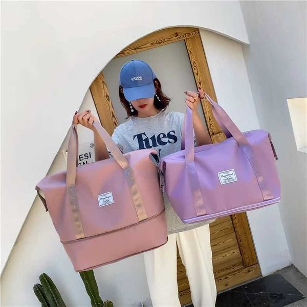 Large capacity travel bag luggage organizer handbag portable gym yoga bag mens sports swimming weekend bag W240906