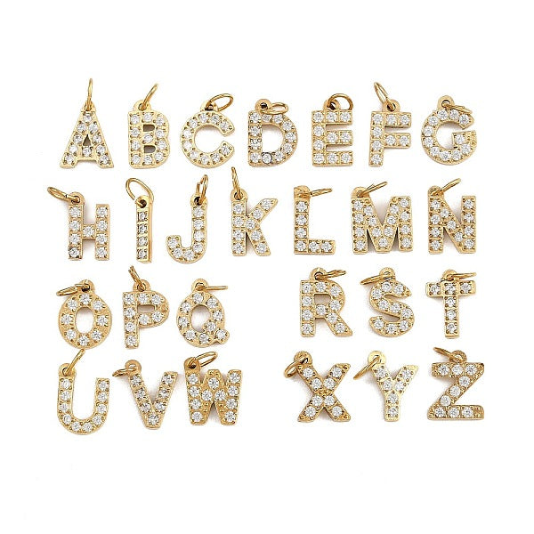 26 Stück 304 Edelstahl Micro Pave klare Zirkonia Charms