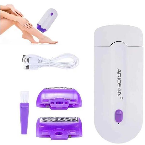 Female hair eraser hair touch light safety sensor shaver USB charging facial leg bikini hand shaver hair removal for women M240830