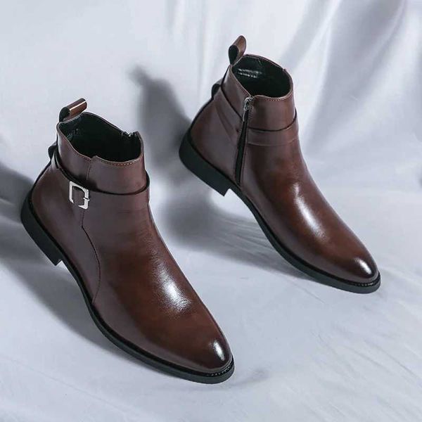 Luxury brand leather shoes mens boots formal leather Oxford shoes dress boots mens ankle boots 38-47 Y241107