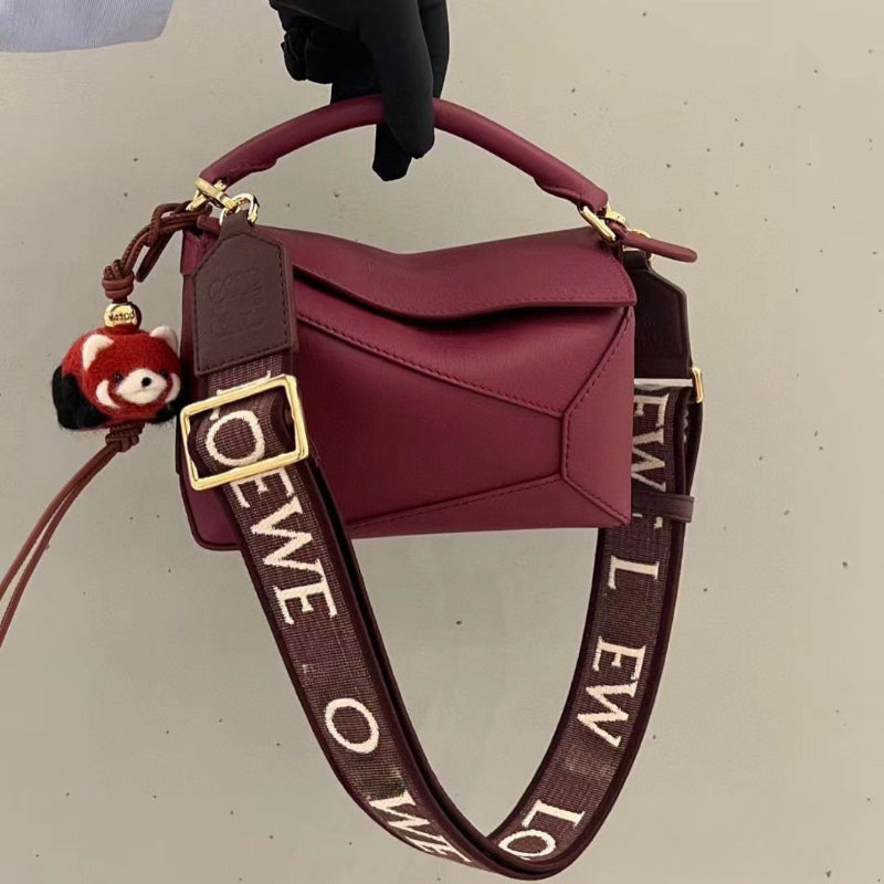 Geometry Bag Puzzle Cowhide Quality Fashion Bag, Essential Item for Shopping and Commuting