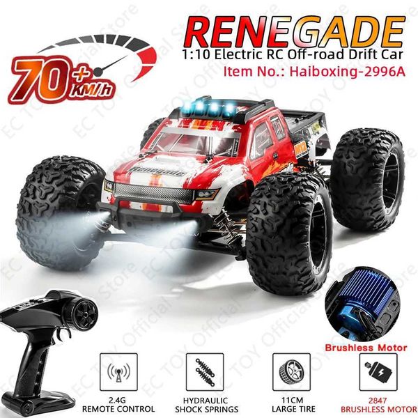 HAIBOXING 2996A 1 10 70KM-H 4WD RC Car With LED Off Road Remote Control Cars High Speed Drift Monster Truck for Adult Kids ToysM0715