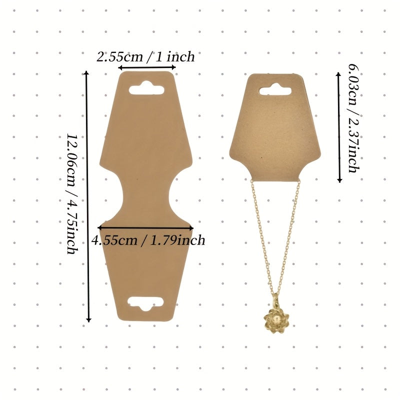 TEMU 100-11pcs-pack Wooden Jewelry Display Cards - Self-adhesive Backing & Rounded Corners - Perfect For Necklaces-bracelets-keychains - Ideal For