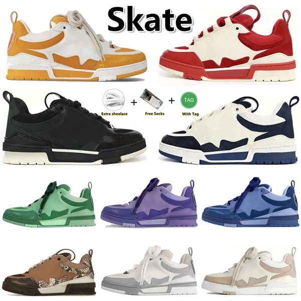 Designer skate shoes Embossed Women Men Mesh Leather Sneaker Platform Casual Shoes white black green red blue Runner trainers Sneakers
