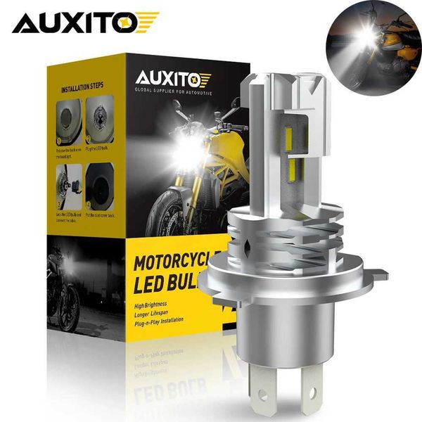 AUXITO H4 HB2 LED Motorcycle lamp Bb CANBUS Lights Hi Lo Beam CSP Chip Motorbike 9003 Mini Lamp Wireless 6000K 1PCT250109