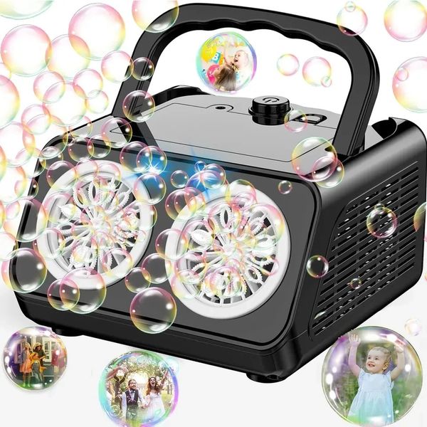 Automatic Bubble Machine Upgrade Blower with 2 Fans 50000 Bubbles Per Minute for Kids Portable Maker 240202