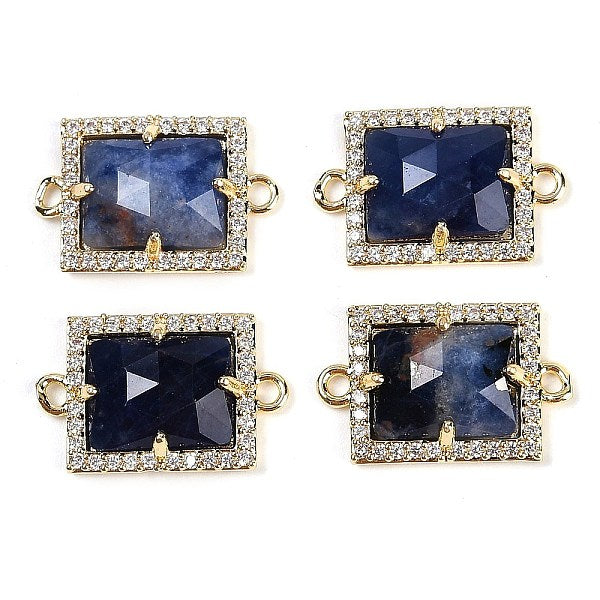 Natural Sodalite Faceted Rectangle Links