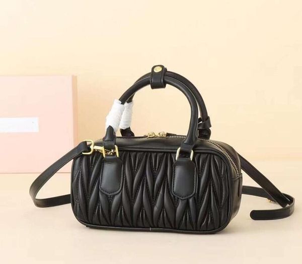 Designer Bags Shoulder Handbag Top Handle Bowling Tote Womens Crossbody Square Leather Clutch Bag Wrinkles Fashionable Candy Color box