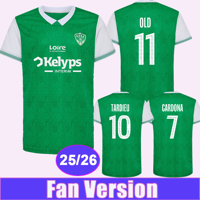 25 26 AS Saint-Etienne Mens Soccer Jerseys SISSOKO WADJI GAUTHIER BOUCHOUARI APPIAH PETROT L. FOMBA MONCONDUIT Home Football Shirts