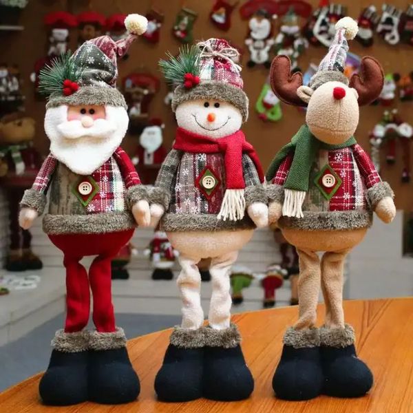 Decor Tree Dolls New Year Ornament Reindeer Snowman Santa Claus Standing Doll Navidad Decoration Merry Christmas 1113 Ation ation