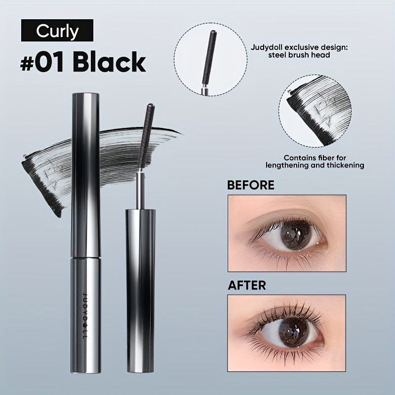 TEMU Judydoll 3d Curling Eyelash Mascara In Black And Brown, Designed For Curling And Lengthening, Features A Long-lasting Waterproof Formula That