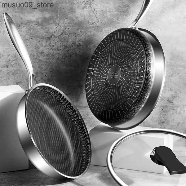Other Cookware 316 Stainless Steel Frying Pan High Quality Full Uniform Heating Honeycomb Pot Kitchen General Purpose Induction Non Stick Wo