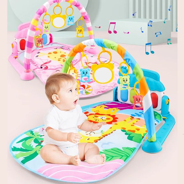 Musical Baby Activity Gym Rack Play Mat Kid Rug Puzzle Mat Carpet Piano Keyboard Infant Playmat Crawling Game Pad Baby Toy Gift 250210
