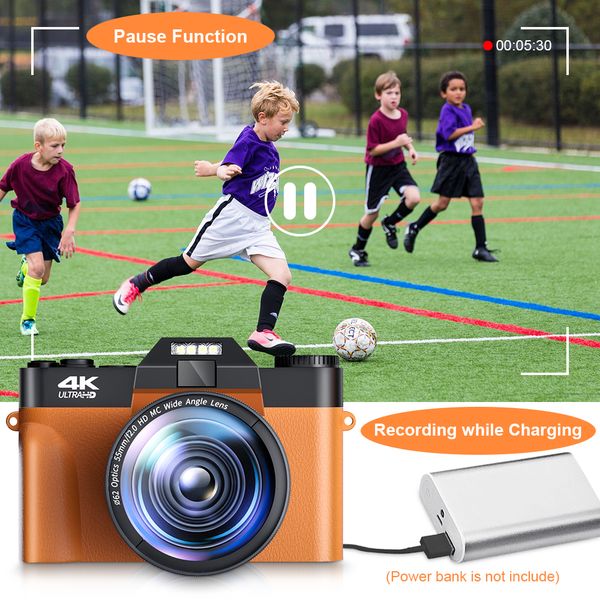 Wide Angle Lens 48MP Digital Camera Photography Vlogging Camcorder For YouTube Live Streaming Webcam 4K 16X Digital Zoom Selfie