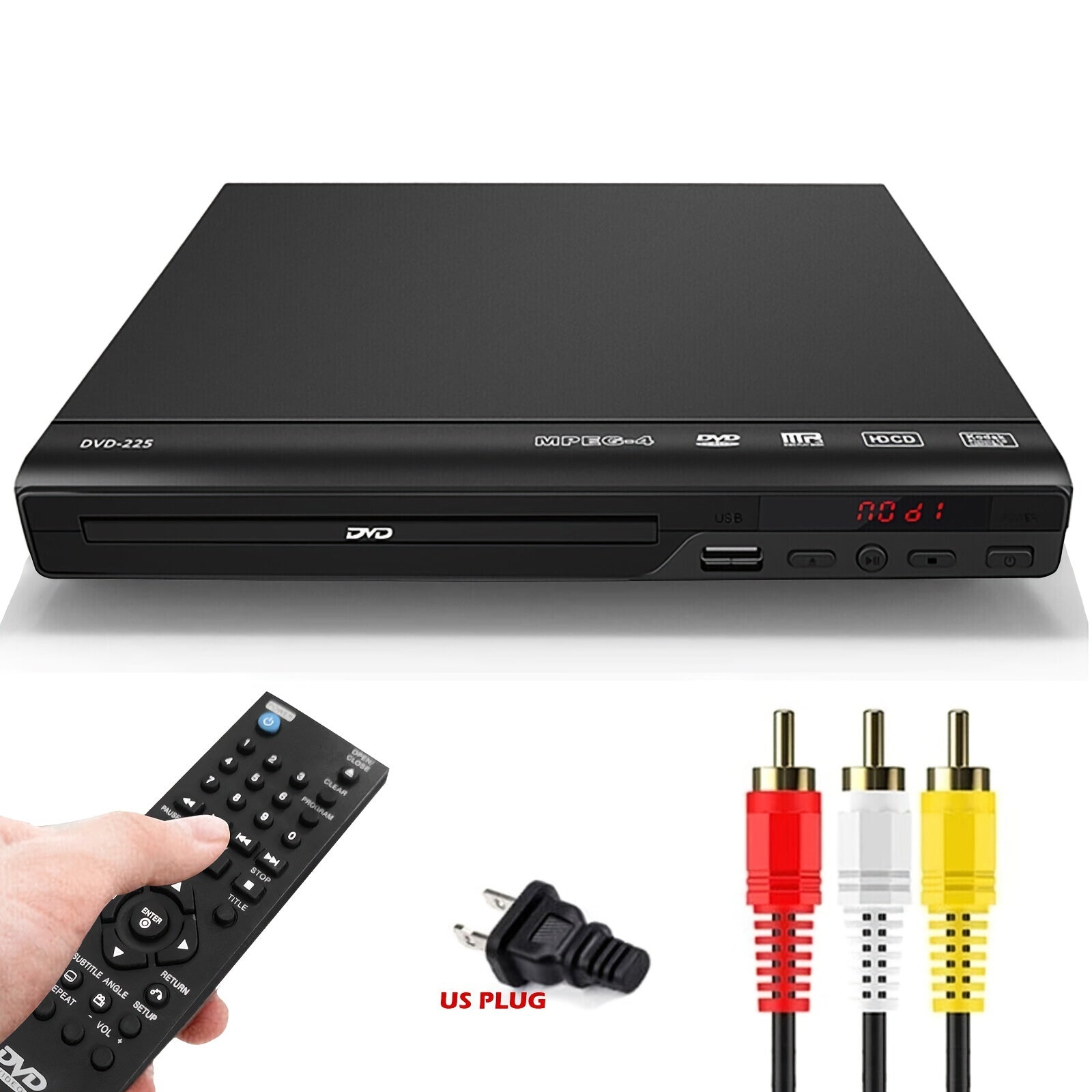 TEMU Dvd Player For Tv, Dvd Player That Plays All , Simple Dvd Player For Seniors (us Plug), Cd Player For Home Stereo System, Hd 1080p, All With Av