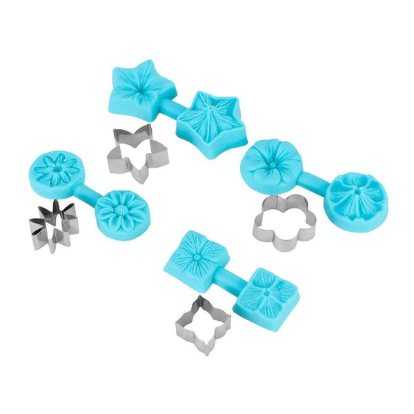 4 Sets Fondant Chocolate Mold Silicone Baking Mold Utensils Kitchen Supplies with Cutter ChocolateMoldFondantMoldCandyMold Z250116