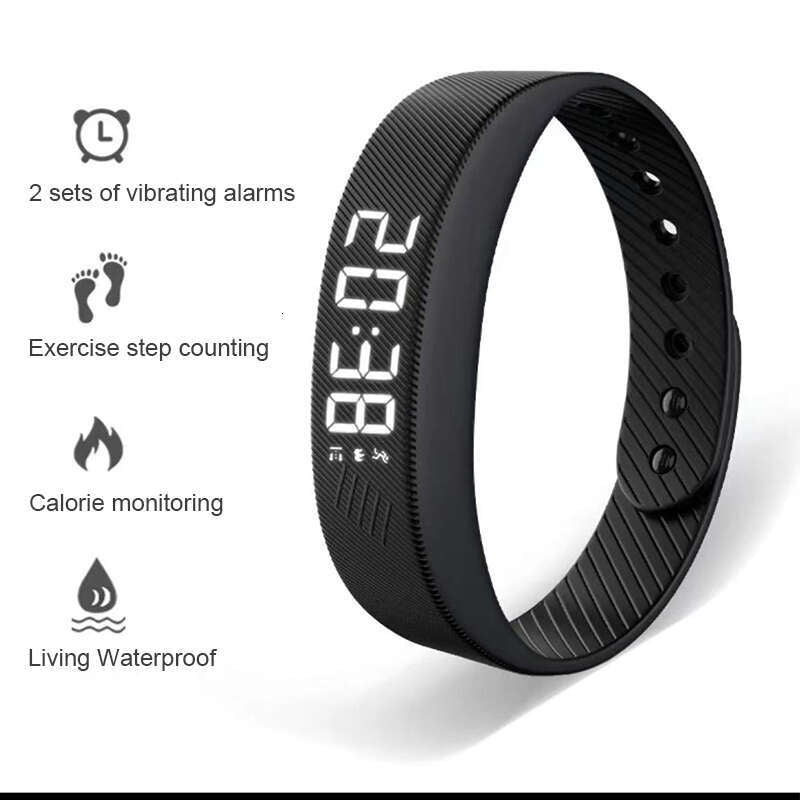 Bracelet LED Digital Waterproof Clock Smartband With running pedometer Monitor Smart Band Vibration Alarm Reminder