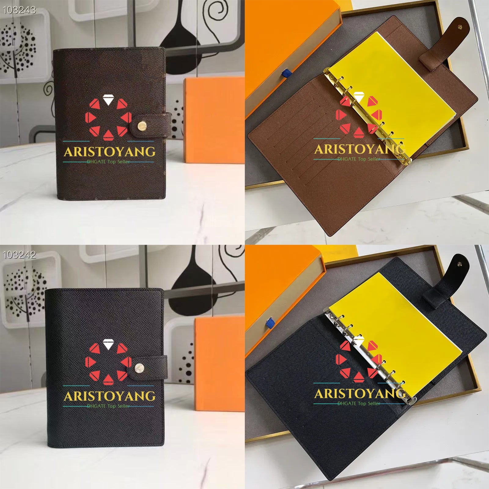 20005 Designer Large DESK AGENDA COVER Holders Memo Planner Men Women Notebook Diary Agendas Protective Case Six Card Holder Wallet Desktop Notepad