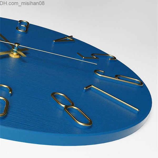 Wall Clocks Decorative plastic gold large wall clock 30cm blue coffee white black green decorative kitchen modern design wall hanging Z23071