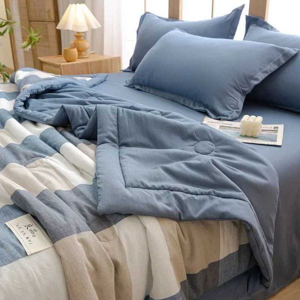 Skin friendly refreshing printed bubble cotton 1 summer blanket 4-piece blanket air conditioning soft non slip W241024