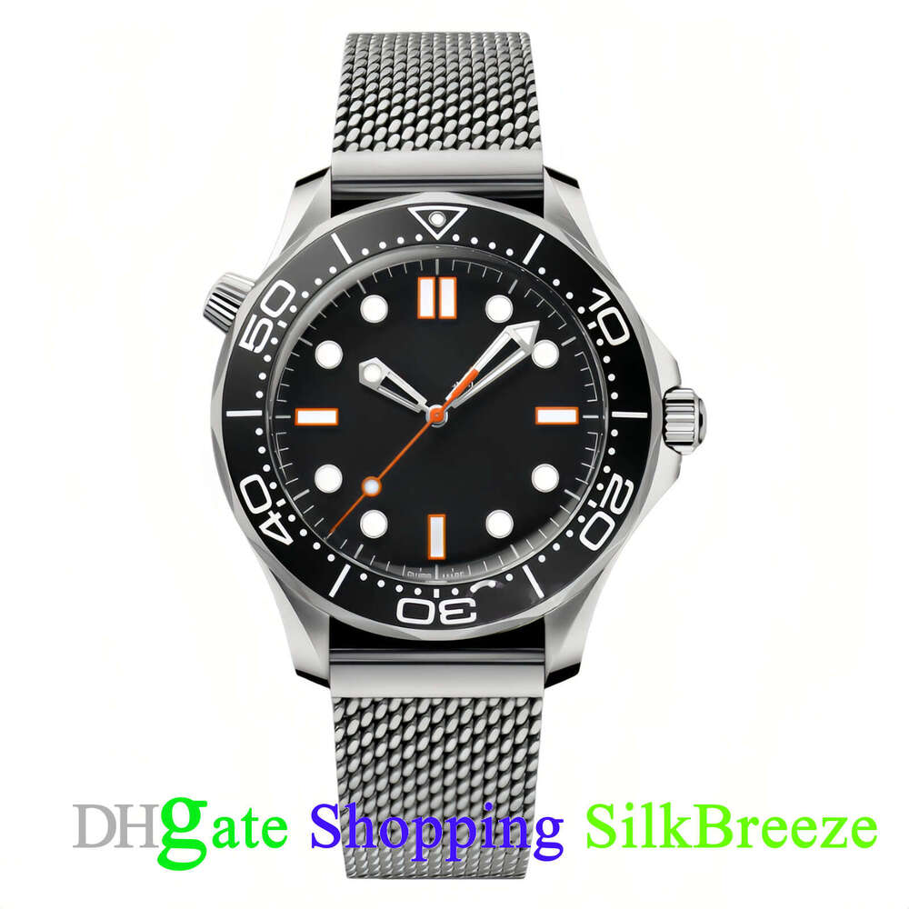 OME VS Factory 42mm Black Large Dial Men&#039;s Automatic Diving Watch Silver Folding Buckle Sapphire Mirror Glass Waterproof 300m Men&#039;s Outdoo