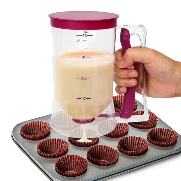 900ml pulp batter dispenser for paper cupcakes cookies cake cakes measuring cups cream diffusers pancake batter dispensers Y250113