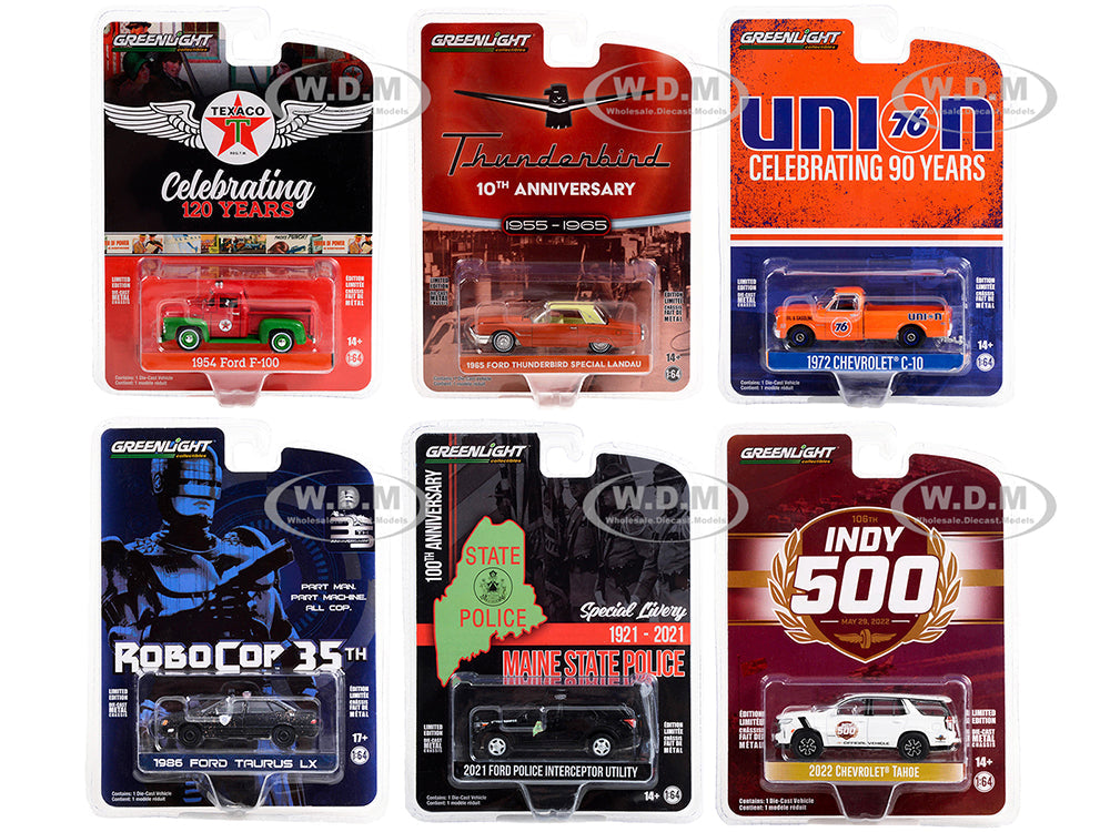 "Anniversary Collection" Set of 6 pieces Series 15 164 Diecast Model Cars by Greenlight