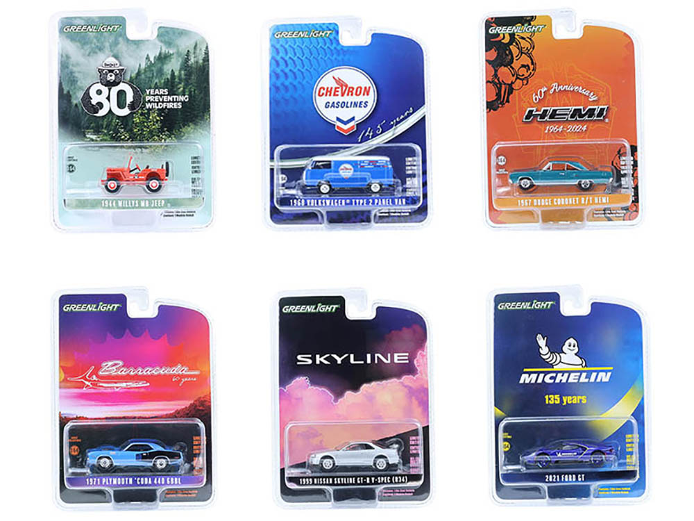 "Anniversary Collection" Set of 6 pieces Series 17 164 Diecast Model Cars by Greenlight