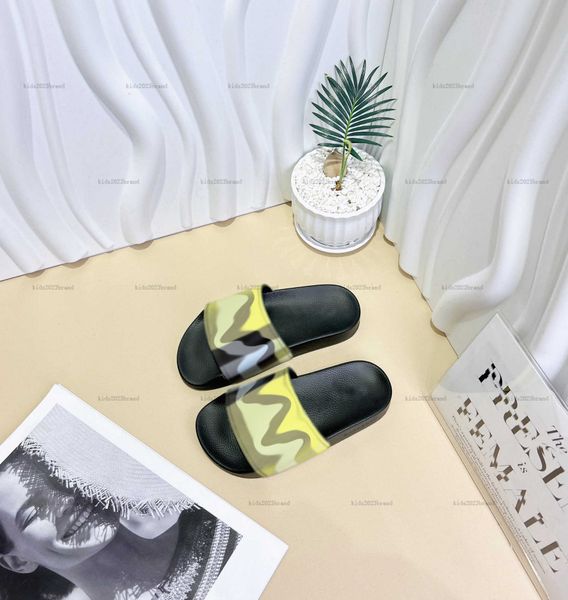 New kids slippers Minimalist plaid printing baby shoes sizes 26-35 Including shoe box summer Yellow stripes boys girls Sandals