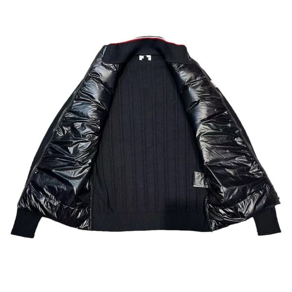 Luxury Designer Women Down Parkas Men&#039;s Embroidered Badge Stand Collar Knitted Splice Sweater Lightweight Down Jacket Sweater Casual lu