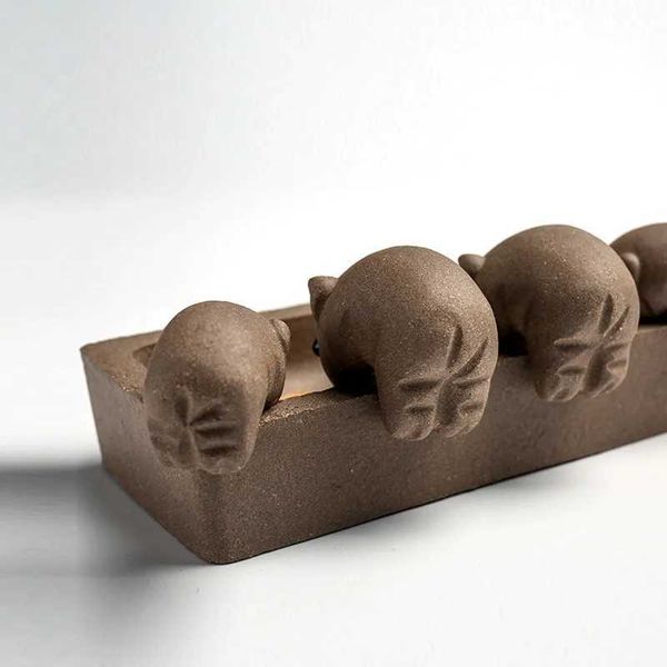 ZiSha Tea Pet Purple Clay Tea Pet Little Pigs Drink Water Chinese Crude Pottery Kung Fu Tea Set Home Decoration Tea AccessoriesXJ24082400