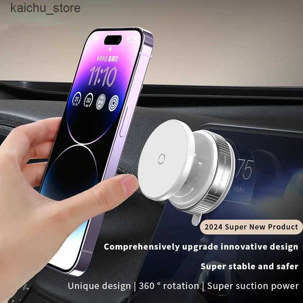 Cell Mounts Holders Phone Magnetic Car Holder Vacuum Adsorption 360 Rotation Super Strong Suction Suitable for Iphone16-15-14 Series J241217