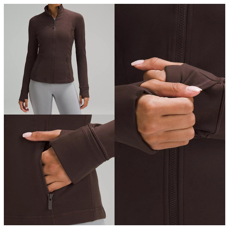 2025 hot selling, women&#039;s yoga sports jacket top, slim yoga running, fitness zipper stand up collar slim long sleeved exercise training quick d