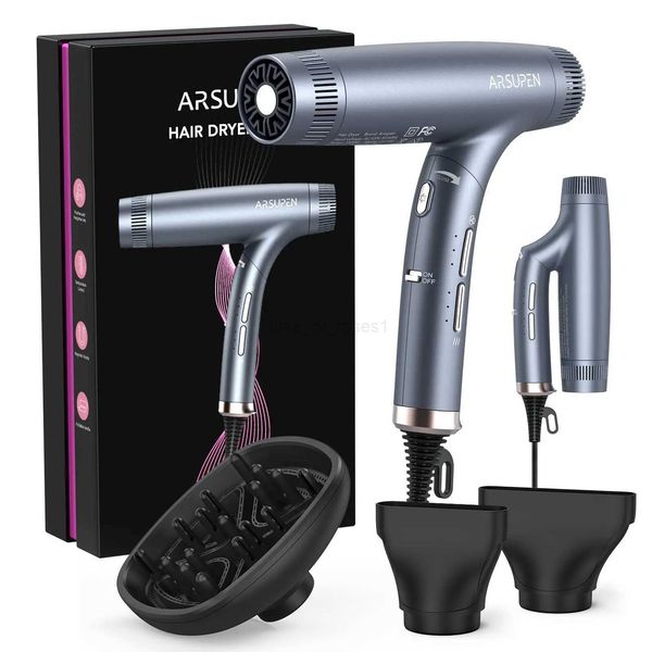 Foldable Hair Dryer 1600w Ultra-Fast Drying Ionic Technology 12 Adjustment Modes Low Noise Auto CleanM240723