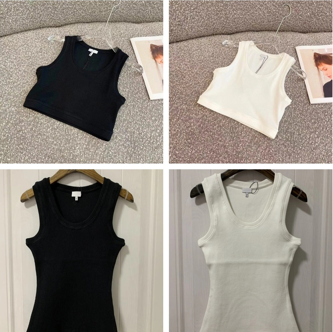 Women&#039;s Tanks & Camis Anagram-embroidered cotton-blend tank top Shorts Designer Nylon Yoga Suit O-neck Sleeveless Sports bra Vest Ladies solid