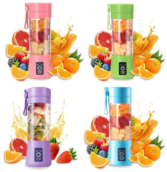 380Ml Personal With Travel Cup USB Portable Electric Blender Rechargeable Juicer Bottle Fruit Vegetable Kitchen Tools