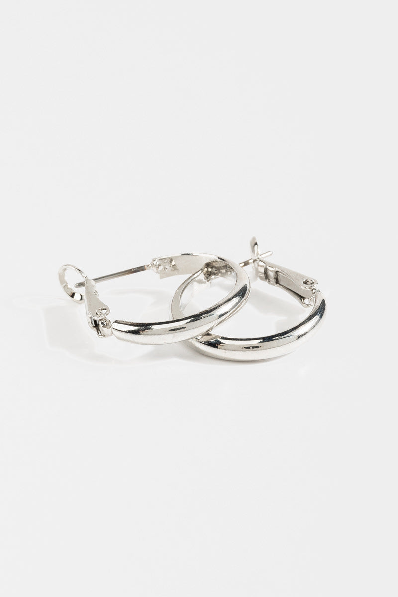 Women's Edith Smooth Hoops in Silver by Francesca's - Size: One Size