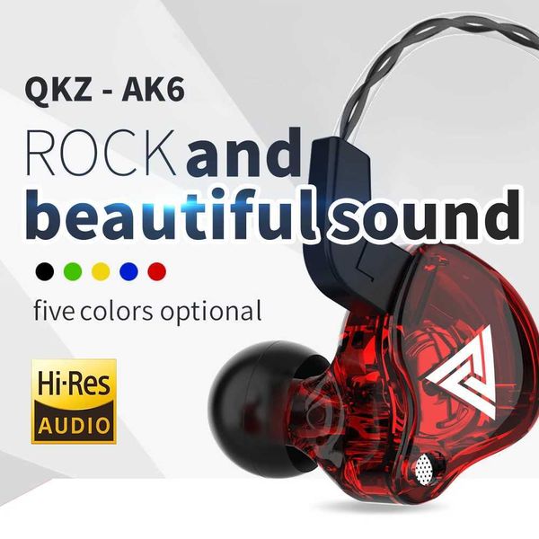 Genuine QKZ AK6 Gaming Headset Gamer Headphones 3.5mm Cable Ear Phones Noise Reduction Hands Free Wired Earphones For Sports Y240823