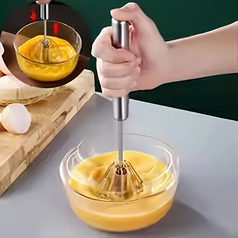 TEMU Handheld Kitchen Baking And Cooking Tool, Hand Press Rotating Semi-automatic Blender, Coffee Milk Mixer, Egg Beater