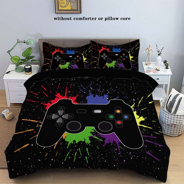 controller 90gsm black bed game three piece set, soft and skin friendly, 2 pillowcases+1 down duvet cover, children&#039;s room