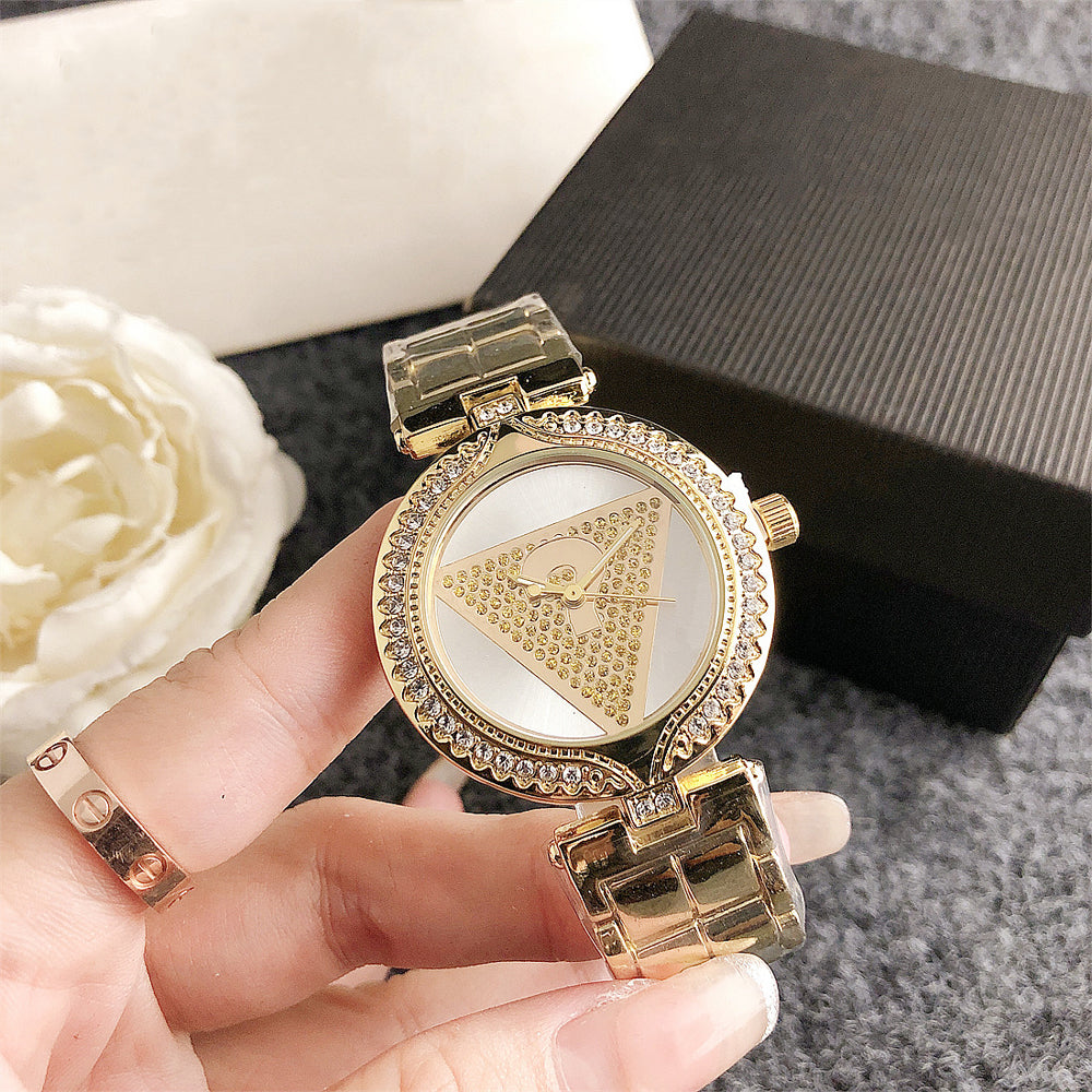 Fashion Brand Wrist Watch Women Girl Ladies Beautiful Exquisite Crystal Style Steel Metal Band Quartz Clock GS66