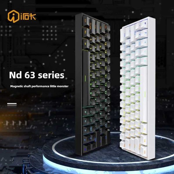 Keyboards Irok ND63Pro Mechanical Keyboard Wired Hot Swap RGB 8k Low Latency Pc E-sports Gaming Keyboard Gaming 0.02mm Keyboard Custom z2502