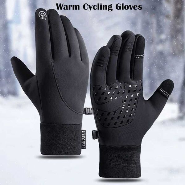 Luvas de ciclismo à prova d'água Luvas de motocicleta de inverno Tela de toque Luvas de bicicleta de bicicleta ao ar livre Scooter à prova d