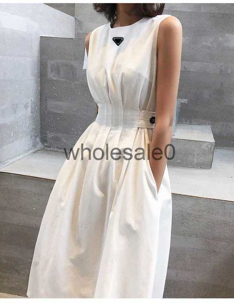 Designer Casual Dress The sleeveless Big Swing Dress Hepburn temperament sundress waist drop slip women summer slimming