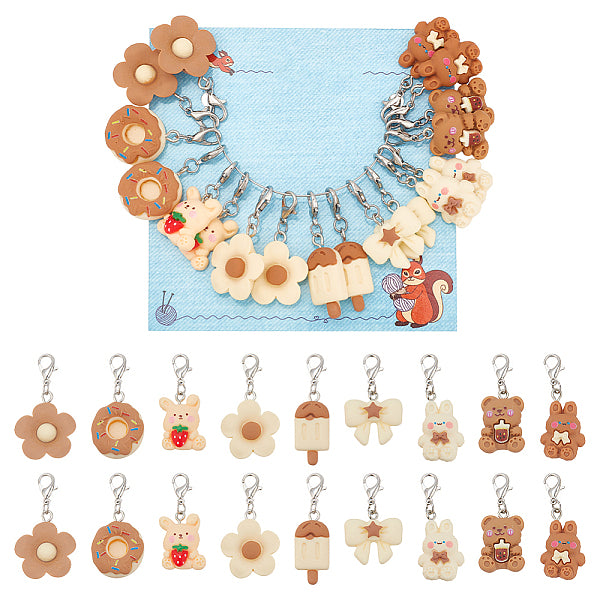 Flower-Ice Lolly-Bowknot Resin Pendant Locking Stitch Markers