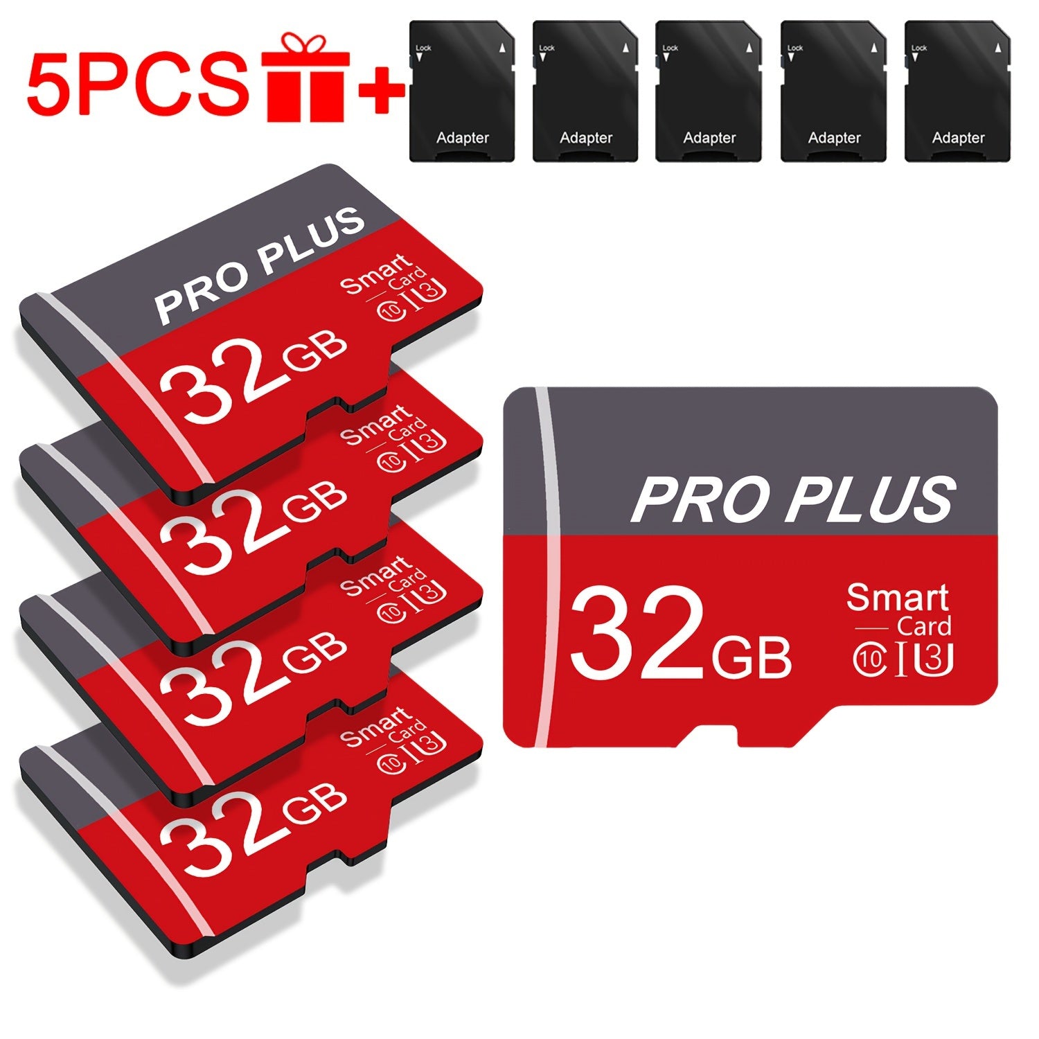 TEMU 5pcs Memory Card 64gb 32gb 16gb With Adapter, High Card 8gb 4gb 2gb 1gb, U3 C10 A1 Tf Card For Tablet-camera, Device Expansion, Phone Storage,