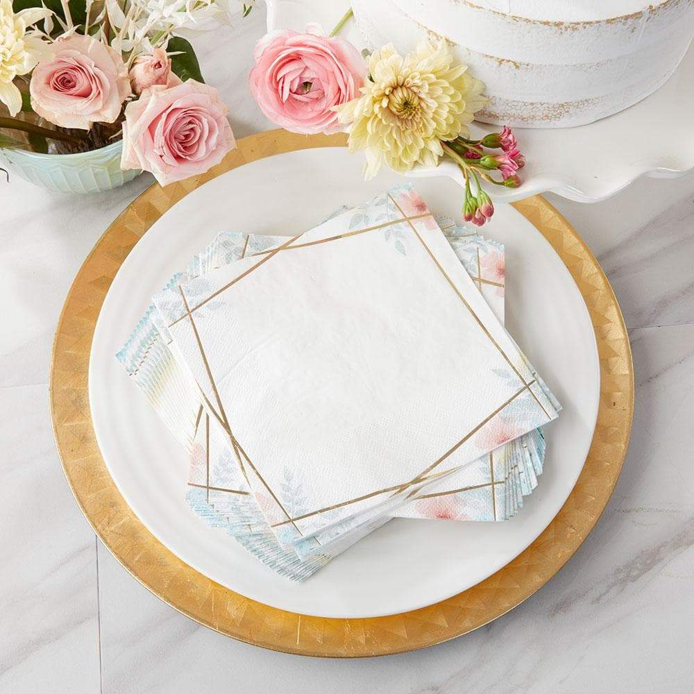 Geometric Floral Paper Napkins (Set of 30)