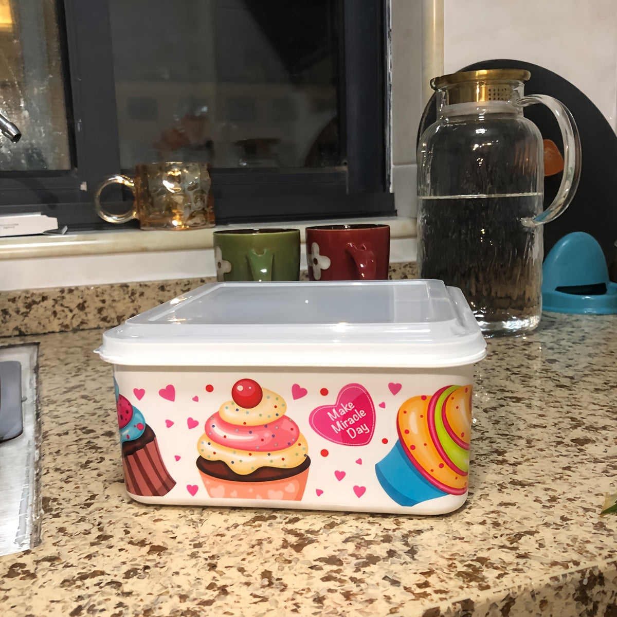 TEMU Kitchen Household Supplies Ice Cream Pattern 4pcs Set Vegetable And Fruit Refrigerator Special Fresh-keeping Storage Reusable Fresh-keeping Box